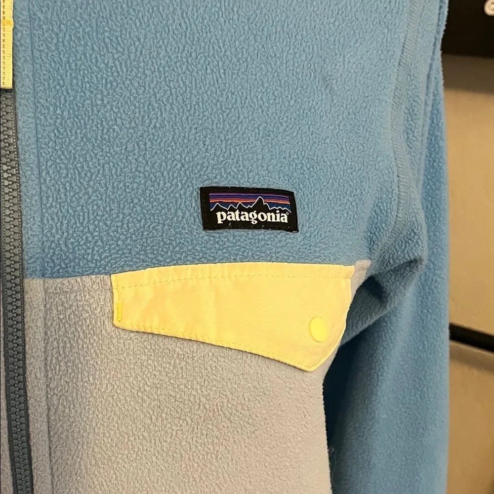 Patagonia Girls Blue Multicolor Zip Up Hoodie Sweatshirt Gorpcore Outdoor